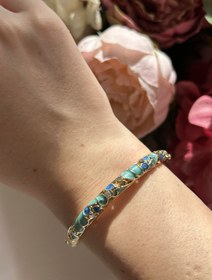 Resim Mavi Mineli Kelepçe Bileklik 