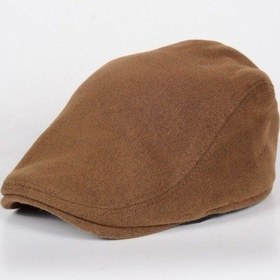 Resim Kışlık Kaşe Şapka Yün Düz Renk Spor London Kasket -camel Camel 