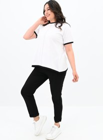 Resim Kadın Büyük Beden Sırt Detaylı Eşofman Takımı 3804-23 - 5XL / Siyah 