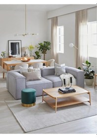 Resim Mira 2 Modüler İkili Koltuk Gri Keten Kumaş Gri 