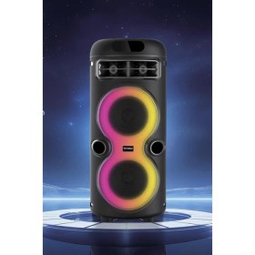 Resim Torima Bluetooth Hoparlör Rgb Işıklı Mikrofonlu Taşınabilir Speaker D41 Siyah 