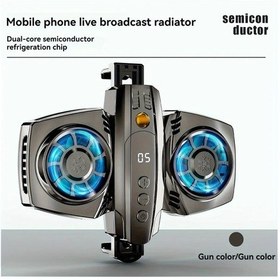 Resim Techbloom K4 Silvery Dual Core Refrigeration Telefon Için Canlı Yayın Soğutucu Dijital Ekranli Sıcaklık Kontrollü Soğutma Sistemi 