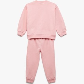 Resim Koton Şardonlu Pamuklu 2'li Eşofman Takımı Pembe 6wmg10135ak Gül 