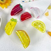 Resim Kadınlar için Meyve Esintili Akrilik Saç Pençeleri - Canlı Limon, Çilek, Karpuz & Ananas Tasarımları - Şükran Günü veya Günlük Kullanım için Tatlı & Şık Saç Aksesuarları 