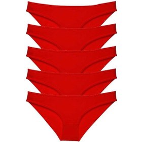 Resim 5 Adet Süper Eko Set Likralı Kadın Slip Külot Kırmızı Çok Renkli 