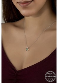 Resim Union Swarovski Crystal Kadın Parlak Drop Gümüş Kolye (550093123) 
