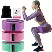 Resim 3 adet Kaymaz Yoga Direnç Bantları, Esneklik, Güçlendirme, Kalça, Diz Koşuları ve Vücut Çalışmaları için Uygun - Pembe, Mor, Yeşil - Dayanıklı Polyester Karışımı, Evde Spor Salonu ve Seyahat için İdeal, Fitness Direnç Bantları | Çok Fonksiyonlu Fitness Aracı | Kaymaz Tasarım 