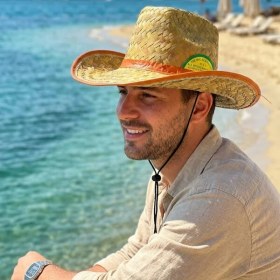 Resim Savarga Hasır Erkek Foter Kovboy Şapka Pls.bez Kenar - Kuşak (4801) 