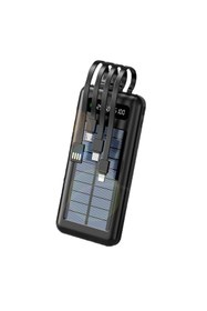 Resim ROBEVE 10000 Mah Powerbank Deprem Powerbank Solar Fenerli Güneş Enerjili Kablolu 10000 Powerbank 