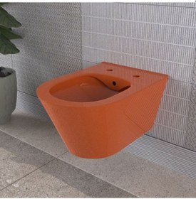 Resim Lucco 53 CM Rim Art Kanalsız Asma Klozet Turuncu 