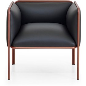 Resim Hunt Mobilya Hando Siyah Deri Tekli Ofis Kanepesi 