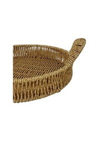 Resim Mien Dekoratif Dayanıklı Çok Amaçlı Rattan Yuvarlak Tepsi Küçük Boy S Kahverengi 