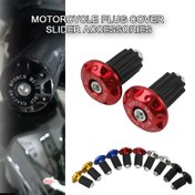 Resim 2 Adet Motosiklet Direksiyon Son Pluğu, 5 Renkli CNC Alüminyum Direksiyon Pluğu Kapağı Kayar, Sokak Motosiklet Aksesuarları, Güç Sporları Kontrol Parçaları 