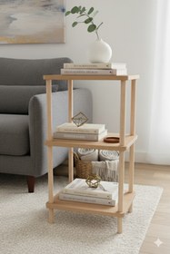 Resim PEKA 2 Raflı Köşe Ve Yan Sehpa – Çok Amaçlı Modern Çevir Kur Fiskos Sehpa 