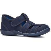 Resim Nstil Günlük Unisex Çocuk Sandalet Esnek Kaymaz Taban Keten Cırtlı Yazlık Ev Okul Kreş Ayakkabı 143 Lacivert 
