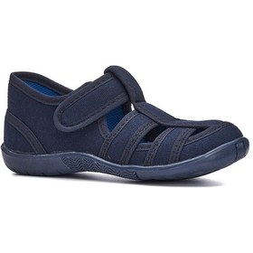 Resim Nstil Günlük Unisex Çocuk Sandalet Esnek Kaymaz Taban Keten Cırtlı Yazlık Ev Okul Kreş Ayakkabı 143 Lacivert 