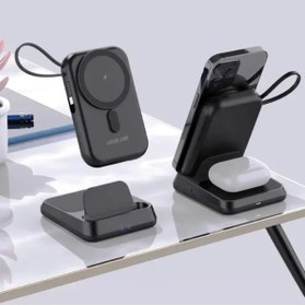 Resim Green Lion 10000mAh 3'ü 1 Arada Powerbank, MagSafe Uyumlu, 20W PD Kablolu, 15W Kablosuz Şarj 