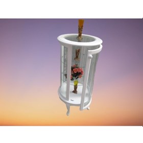 Resim Bengimobilya Gümüşlük Yuvarlak Model 98 Cm Parlak Beyaz Kayın Lükens Aslan Aya (482394165) 