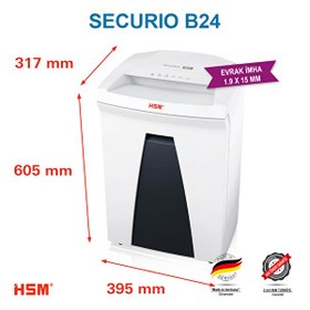 Resim HSM Securio B24 34 L Parçacık Kesim Evrak İmha Makinesi 