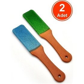 Resim Ahşap Saplı Renkli Topuk Törpüsü 2'li 