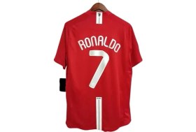 Resim Alaturka Mix Cristiano Ronaldo Moskova 2008 Sezonu Manchester/united Kısa Kollu Kırmızı Yetişkin Forması 