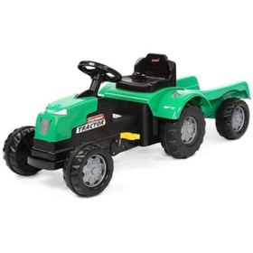 Resim Dolu Unisex Çocuk Römorklu Pedallı Traktör 