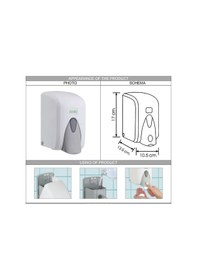 Resim Vialli F5 Hazneli Köpük Sabun Dispenseri 500 Ml Beyaz 