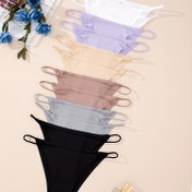 Resim 12 Paket Kadın Bikini İnce Askılı Dikişsiz İç Çamaşırı Bayan Yumuşak ve Rahat Düşük Bel Seksi Külot Düz Renk İç Çamaşırı 