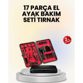 Resim 17 Parçalık Deri Kaplamalı Manikür Seti 