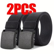 Resim 2 adet Erkek ve Kadın Evrensel, Kare Plastik Toka Kanvas Kemer, Hafif Tasarım, Metal Malzeme, Açık Hava Sporları için Uygun, İş Pantolonları ile Uyumlu, Rahat, Dayanıklı, Nefes Alabilen, Moda 