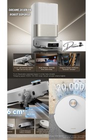 Resim Dreame Wett&Dry Vaccum Dünyanın En Güçlü Ultra Complete Robot Süpürgesi Beyaz,20 BİN PA Engel Tanımaz 