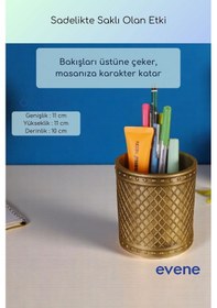 Resim Kalemlik Masa Kalemliği Organizer Kalemlik Altın Eskitme Renk Model 90 Çok Renkli 