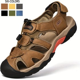 Resim Erkek Büyük Beden Casual Yuvarlak Ayak Ucu Kum Yastığı, Süper İnce Lif Üst, Kauçuk Taban, İç Taban Yok, Ayarlanabilir Kapatma, Katı Renk, Nefes Alabilir, Outdoor Aktiviteler, Spor, Sonbahar, İlkbahar, Yaz İçin 