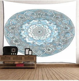 Resim Wezone Renkli Mandala Desenli Çok Amaçlı Duvar Örtüsü Ve Plaj Havlusu 