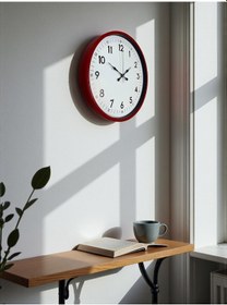 Resim 36 Cm Kırmızı Dekoratif Duvar Saati Çok Renkli 