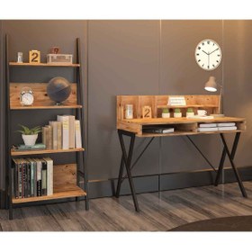 Resim Avmpark Yanke Çalışma Masası+Kitaplık Atlantik Çam 