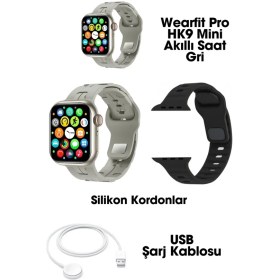 Resim Wearfit Pro Hk9 Mini Krem Renk 41MM Amoled Ekran Kulaklık Eşleme Arama Bildirim Okuma Kadın Akıllı Saat 