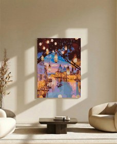 Resim Tabdiko Sayılarla Boyama Seti 40 x 50 cm Tuval Şasesine Gerili Akşam Manzarası 