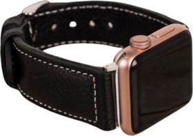 Resim Apple Watch Uyumlu Deri Kordon 42-44-45mm NM4-AS1 Siyah 