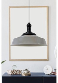 Resim Gri Asaletli Siyah Long Knob Başlık Retro Sarkıt Lamba Restoran Salon Aydınlatma Gri 