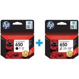 Resim HP 650 Siyah Cz101Ae HP 650 Renkli Cz102Ae Kartuş Seti 