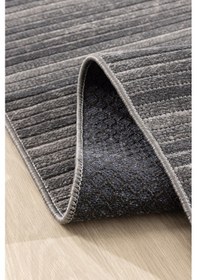 Resim Koza Halı Stripe Antrasit Kilim Kaymaz Taban Salon Oturma Odası Antre Halıs Antrasit 