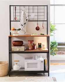 Resim Weblonya Mutfak Bangosu Raf Bar Masası Çok Amaçlı Masa Siyah 5159 