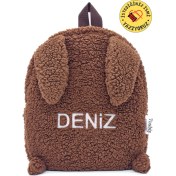 Resim Suya Dayanıklı [ Istediğiniz Ismi Yazıyoruz ] Tavşan Kahverengi 0-8 Yaş Çocuk Sırt Çantası, Anaokul 