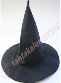 Resim Cadı Şapkası Siyah Kaliteli Keçe Kumaş Siyah 