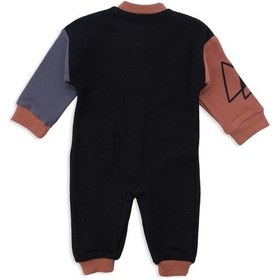 Resim Erkek Bebek Bermuda Üçgeni Özgün Geometri Desenli Çıtçıtlı Tulum 001 