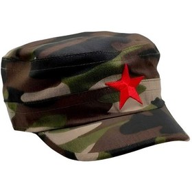 Resim Tezzgelsin Unisex Castro Kızıl Yıldız Arkadan Ayarlanabilir Şapka Yeşil Kamuflaj 