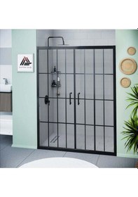 Resim Vesta D400 İki Duvar Arası 2 Sabit 2 Sürgü Duşakabin Siyah Profil Karolajlı Cam H: 190 Cm Diğer 
