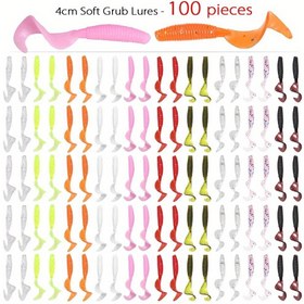 Resim 100 adet 4cm Yumuşak Yem Balıkçılık Yemleri - Gerçekçi Wobbler Solucan Moggot Grub Yemleri ile 6 Renk Çeşidi (Pembe, Turuncu, Sarı, Yeşil, Mavi, Mor) Deniz Swimbait, Kerevit, Karp Balıkçılık Aksesuarları, Wobbler Yemleri, Gerçekçi Balık Yemleri, Yumuşak Dokulu Yem 