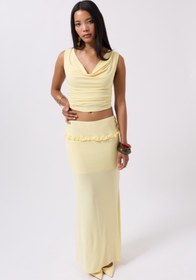 Resim Genel Markalar Katlama Bel Detay Maxi Etek 